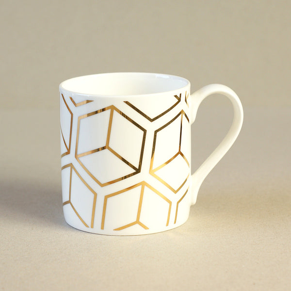 Gold cube mug