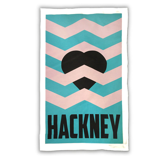 Heart Hackney tea towel