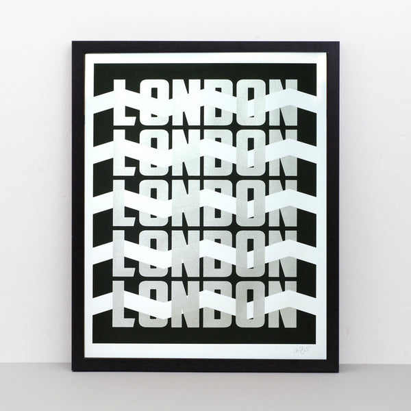 London Silver screen print