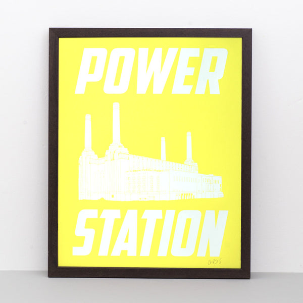 Battersea Power Station (white) screen print