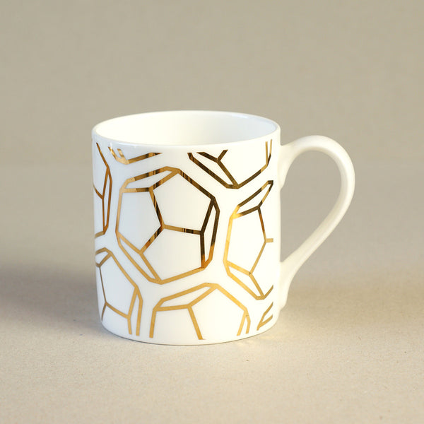 Gold dodecahedron mug