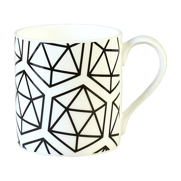 Black icosahedron mug