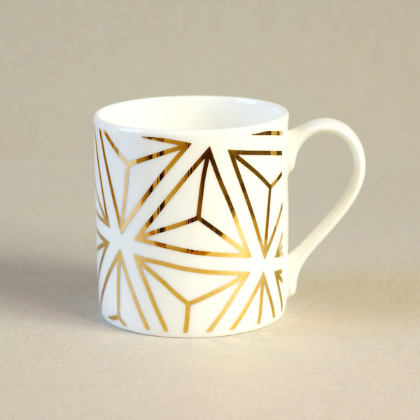 Gold tetrahedron mug
